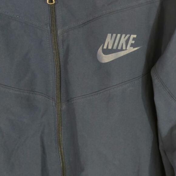 Nike Windbreaker Logo Swoosh Navy Full Zip Jacket Men's Large Outdoor Casual - Picture 2 of 8